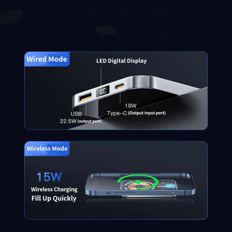 Transparent Magnetic Power Bank 22.5W Fast Charge