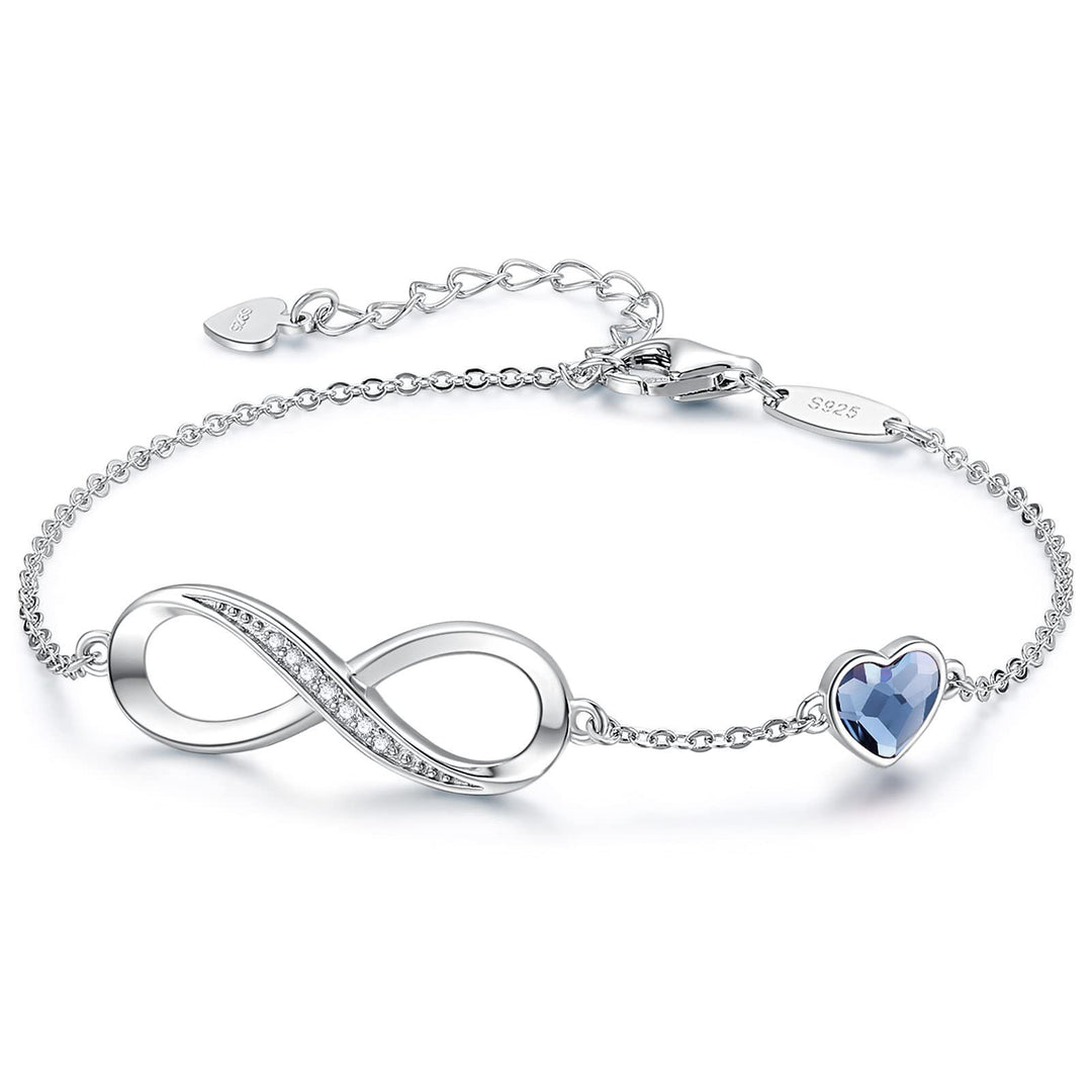 Classic Heart-shaped Zircon Eternal Bracelet Women's Unlimited Love Eight Words