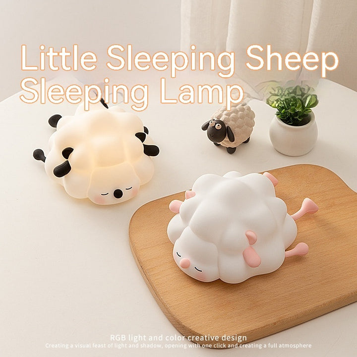 Cute Silicon Lights Night Lights Sheep Lampa dormitor pentru copii pentru copii decor de cameră reîncărcabilă Timpul de cronometrare Lumina de noapte Lumina de noapte