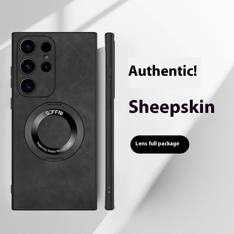 Telefon Carcasă Sheepskskin Magnetic Succesare Rotabilă Protecție pentru lentile pentru suporturi