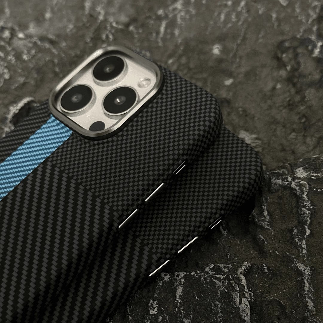 Applicable To IPhone15 Carbon Fiber Grain Magnetic Phone Case