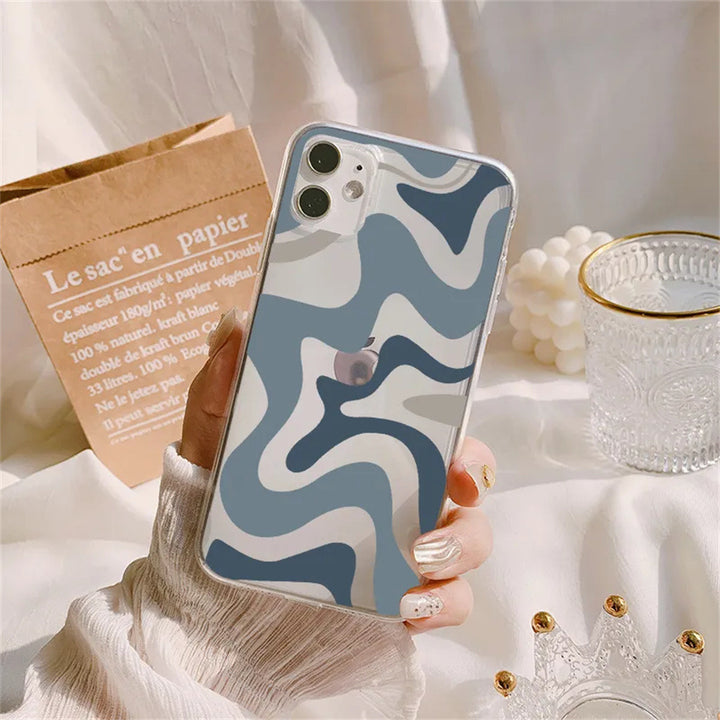 Striped Wave Transparent Phone Case