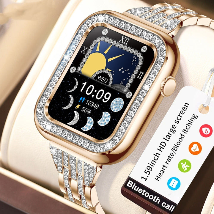 New Square Fashion Women Smart Wristwatch Diamond Impermeabil