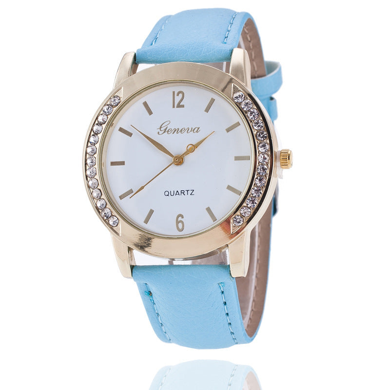 Geneva Diamond Quartz Watch Women