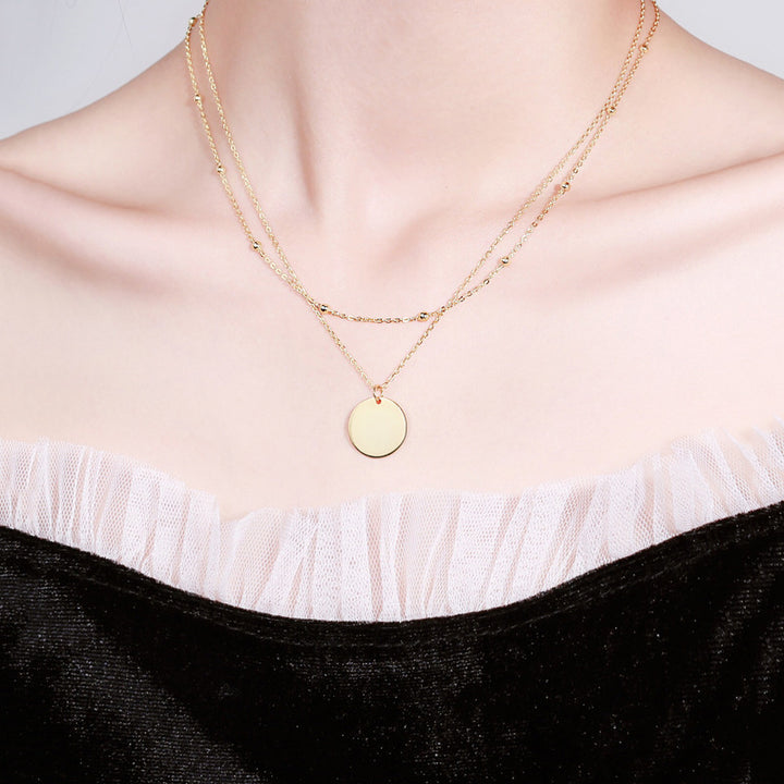 Fashion Double-layer Wafer Necklace For Women