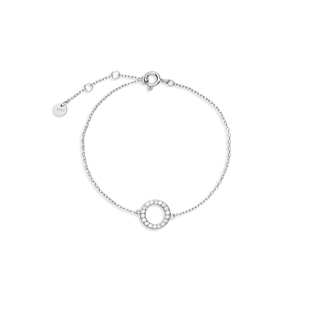 S925 Sterling Silver Circle Brățară reglabilă 2023 Noua minoritate temperamentală simplă