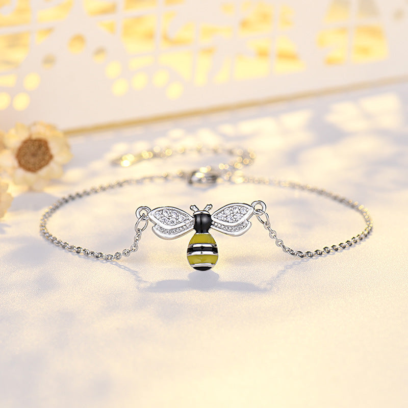 Korean Style Mori Artistic Enamel Bee Bracelet