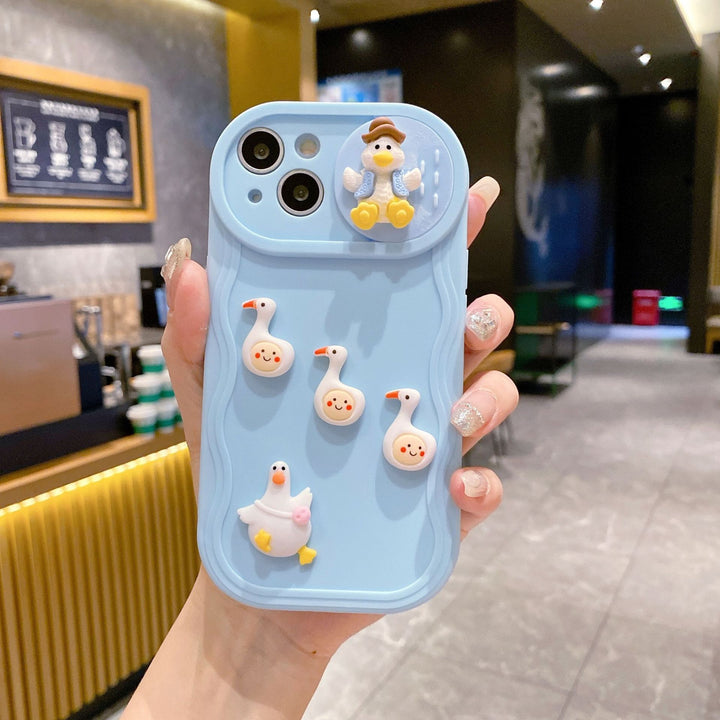 Wave Sliding Window Cartoon Three-dimensional Duck Soft Protective Cover