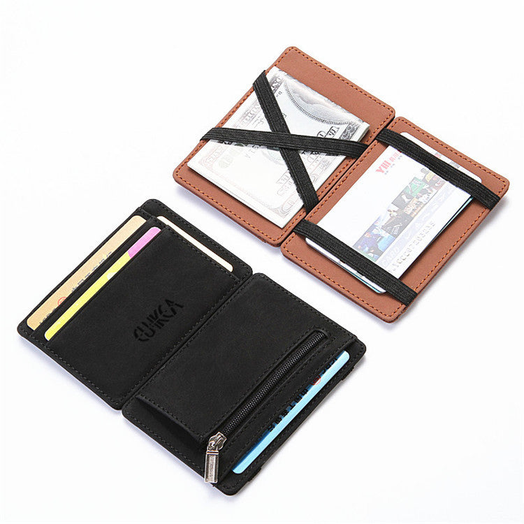 Flip Wallet Men Men Magic Portofel Polyuretan Card Suport