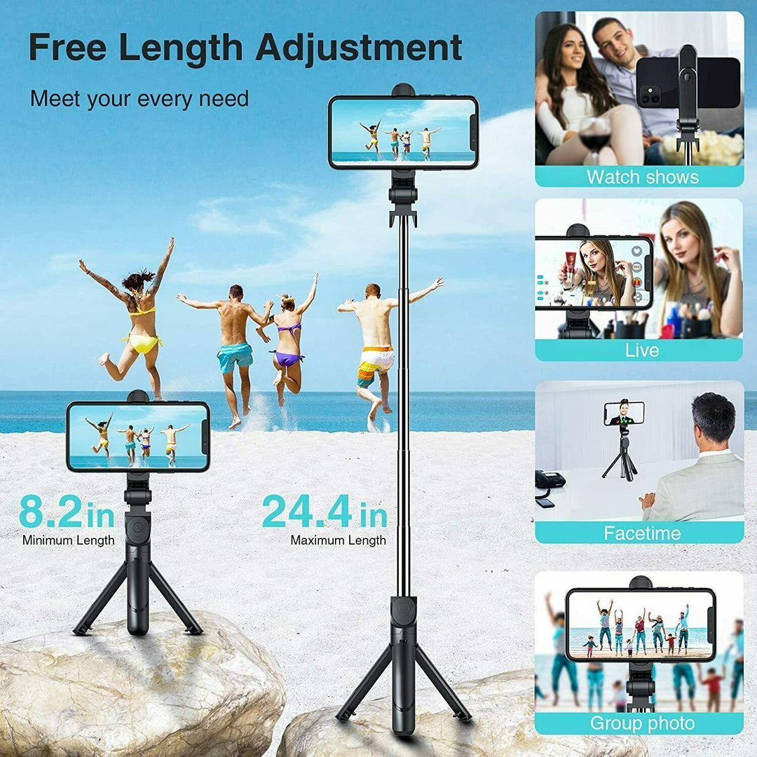 Potriviți telescopul telescopic Stick Bluetooth Tripod Monopod Suport pentru telefon