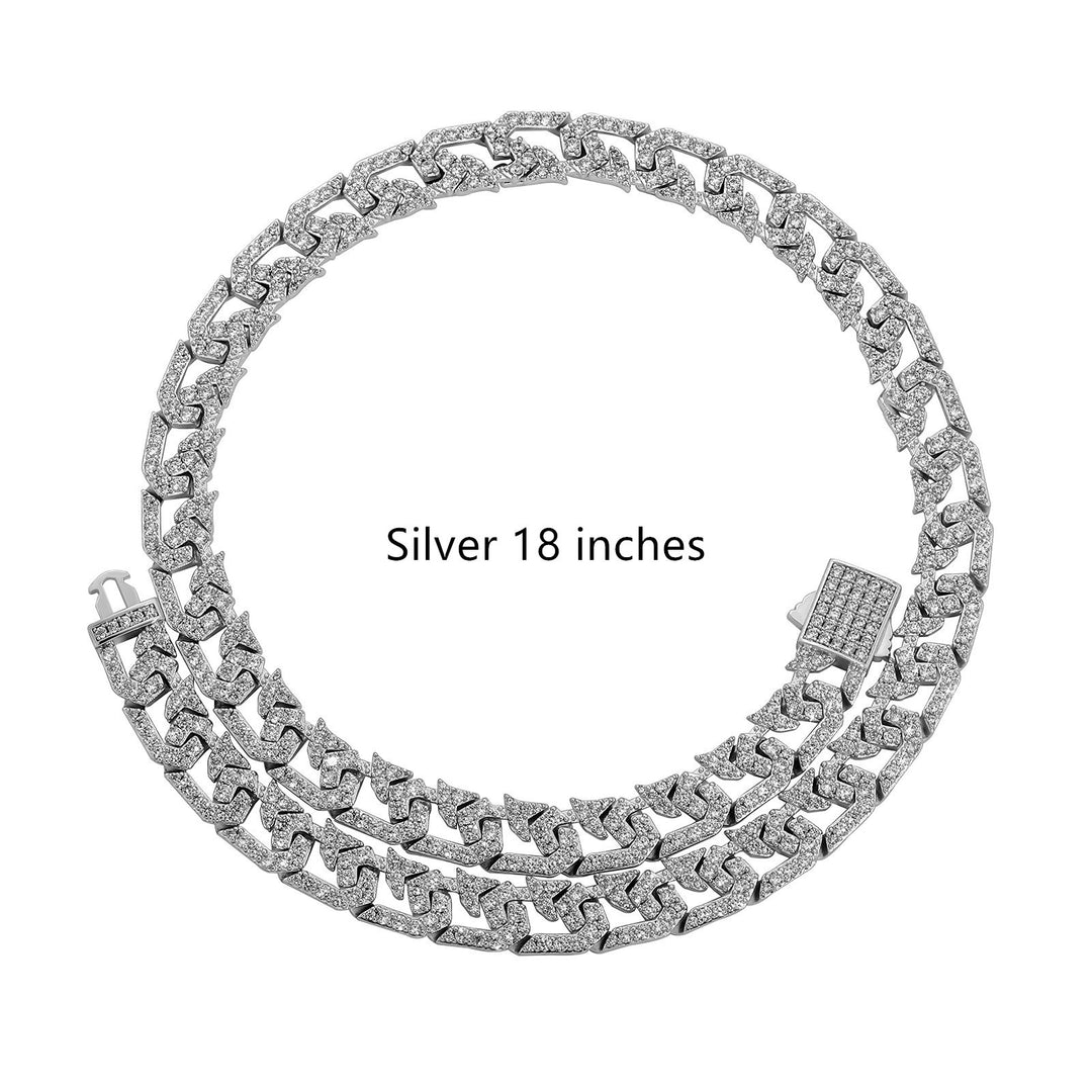 10mm Full Diamond Cuban Link Chain Hip Hop Necklaces