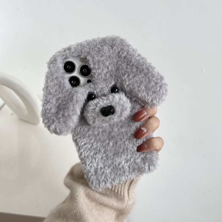 Creative Fashion Poodle Plush Phone Case