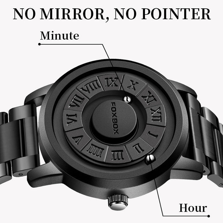 Lige Cool Magnetic Suspension Watch Personalitate creativă a tehnologiei negre pentru bărbați