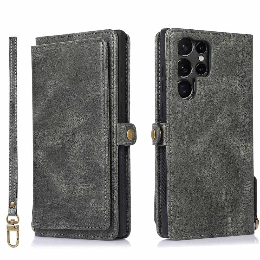 Multi-card Leather Crazy Horse Pattern Magnetic Suction Phone Case