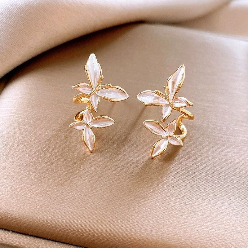 Stylish Vintage Double Butterfly Earrings