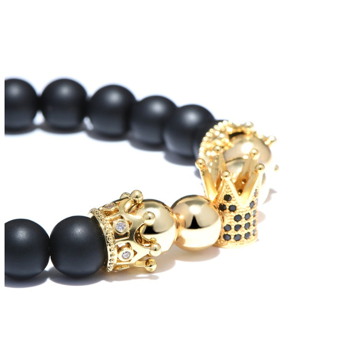 Crown volcanic stone bracelet