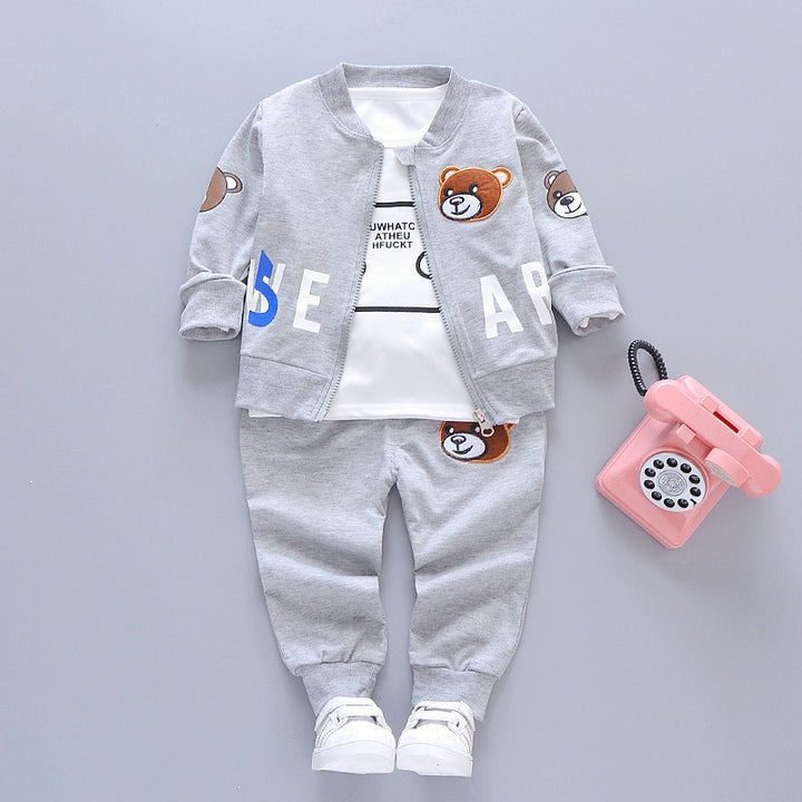 0-4 Years Old Children's Long-sleeved Suit With Openable Pants