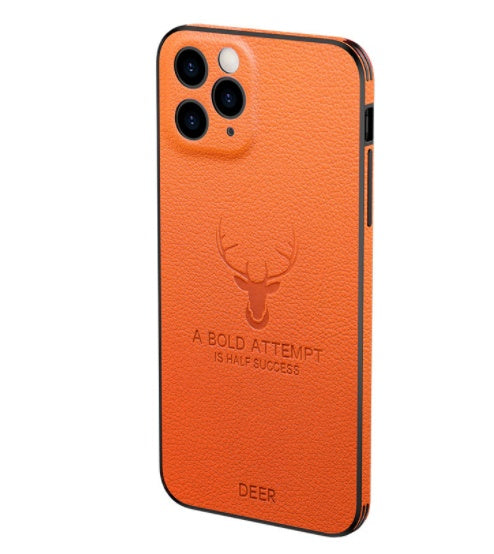 Mobile Phone Case Shatterproof Straight Edge Leather Grain Silicone Protective Cover