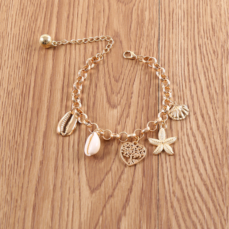 Women's Fashion Simple Shell Starfish Scallop Love Bracelet