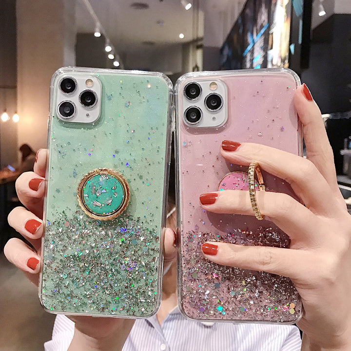 Compatibil cu Apple, Explozive Glitter Glitter Gradient Epoxy Telepure Carcasă 11Promax Telefon XR8plus XS Max Suportul inelului