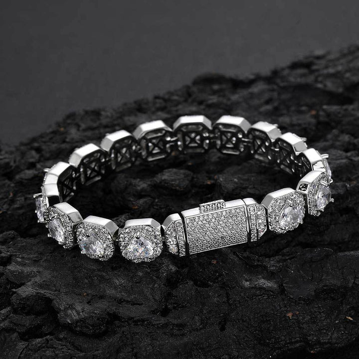 Personality Diamond Stud Hip Hop Men's Bracelet