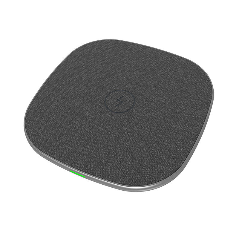 Metal Cloth Wrapper Leather Wireless Charger