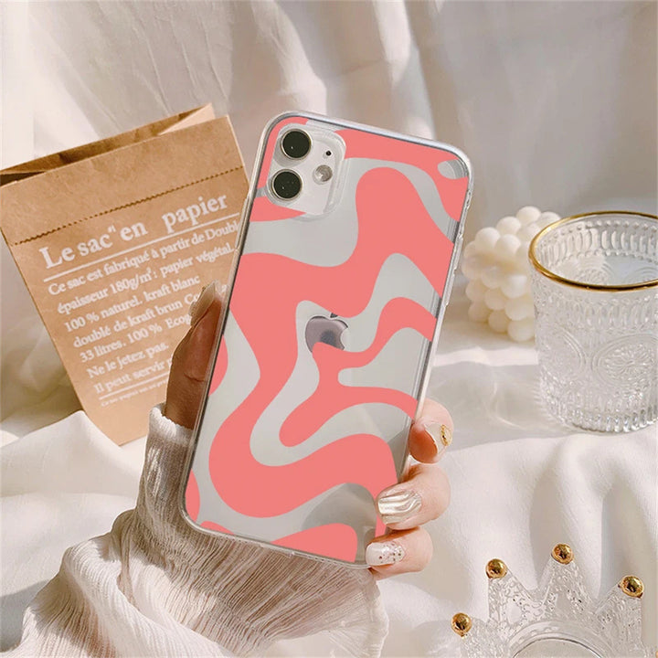 Striped Wave Transparent Phone Case