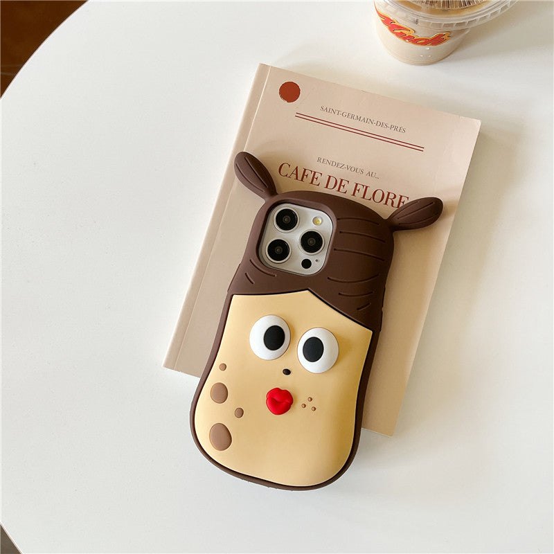 Cartoon Sausage Mouth Girl Phone Case Drop-resistant Protective Case