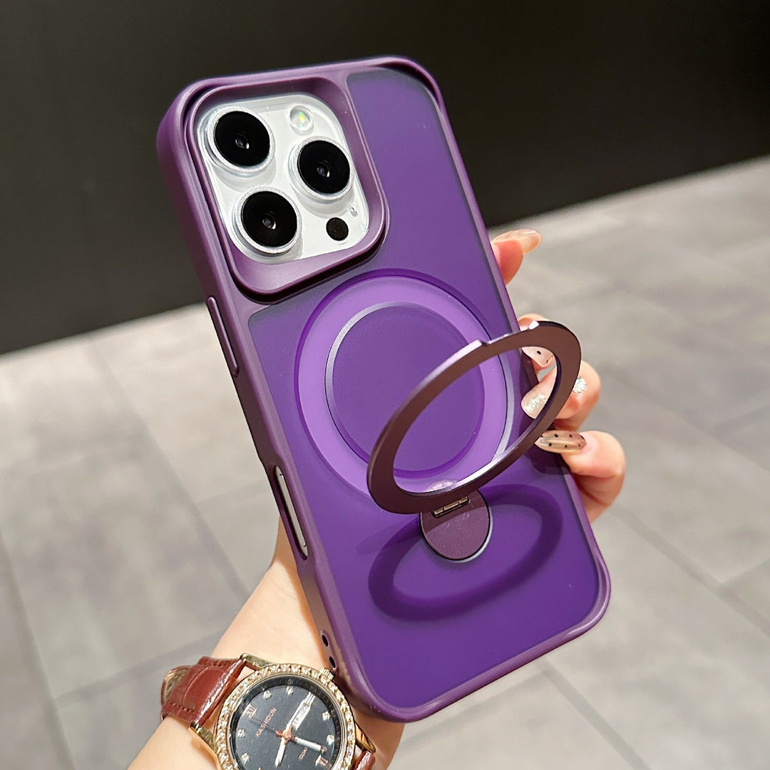 Suitable For IPhone16Pro Skin Feeling 360 Degrees Rotating Bracket Magnetic Suction Phone Case