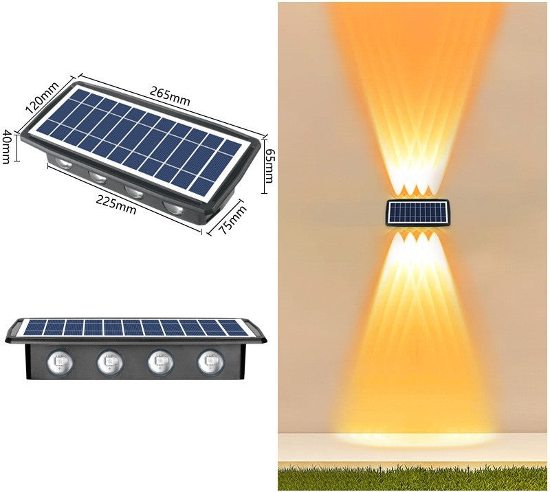 Lumini solare de perete în aer liber impermeabilizare