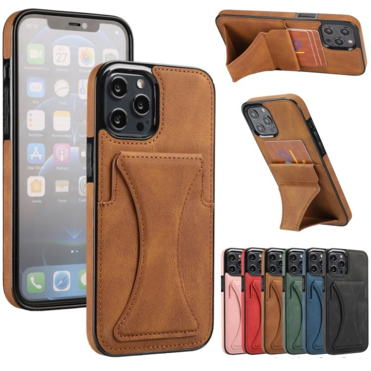 Leather Case With Card Holder - Wallet Kickstand