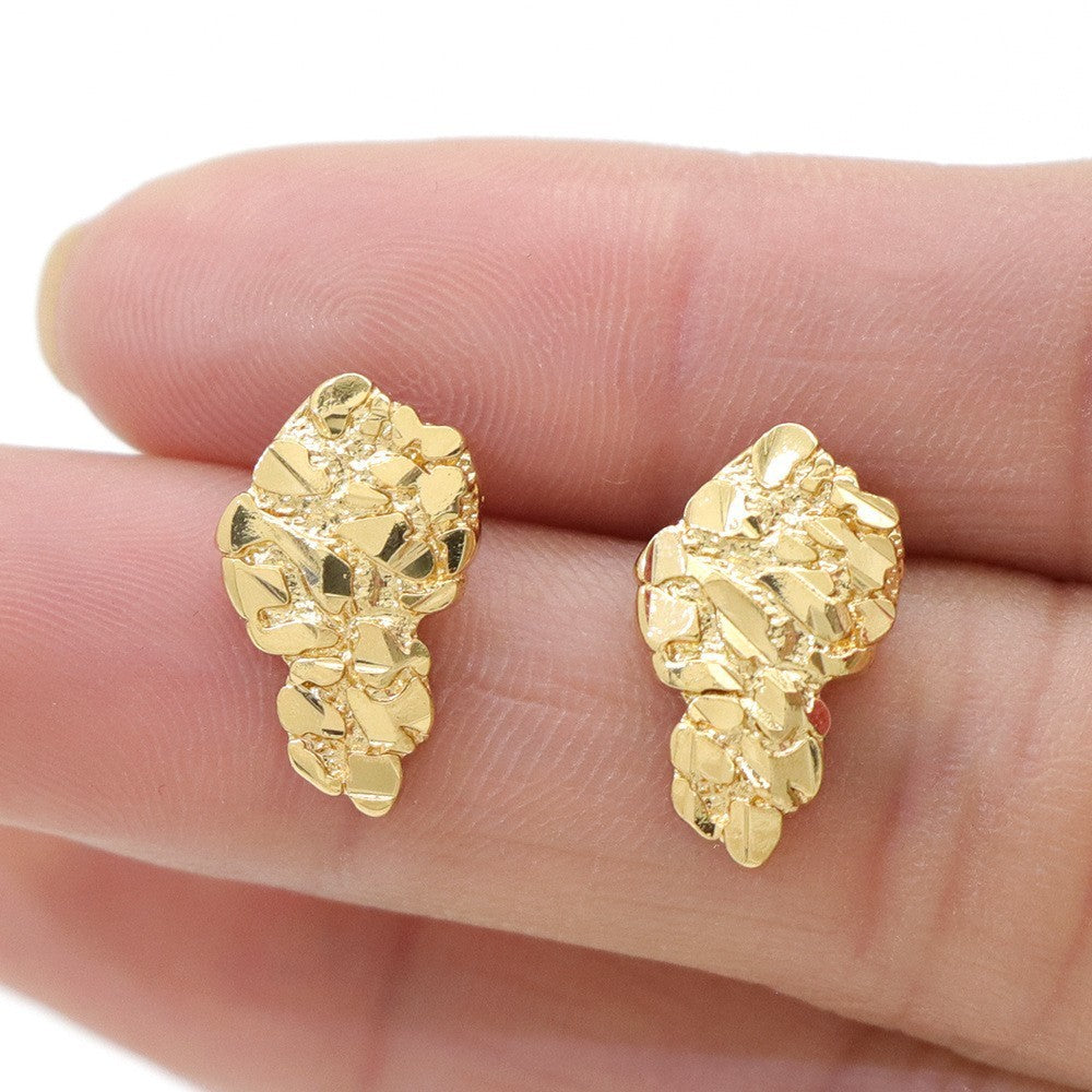 French 18K Metal Niche Design Earrings