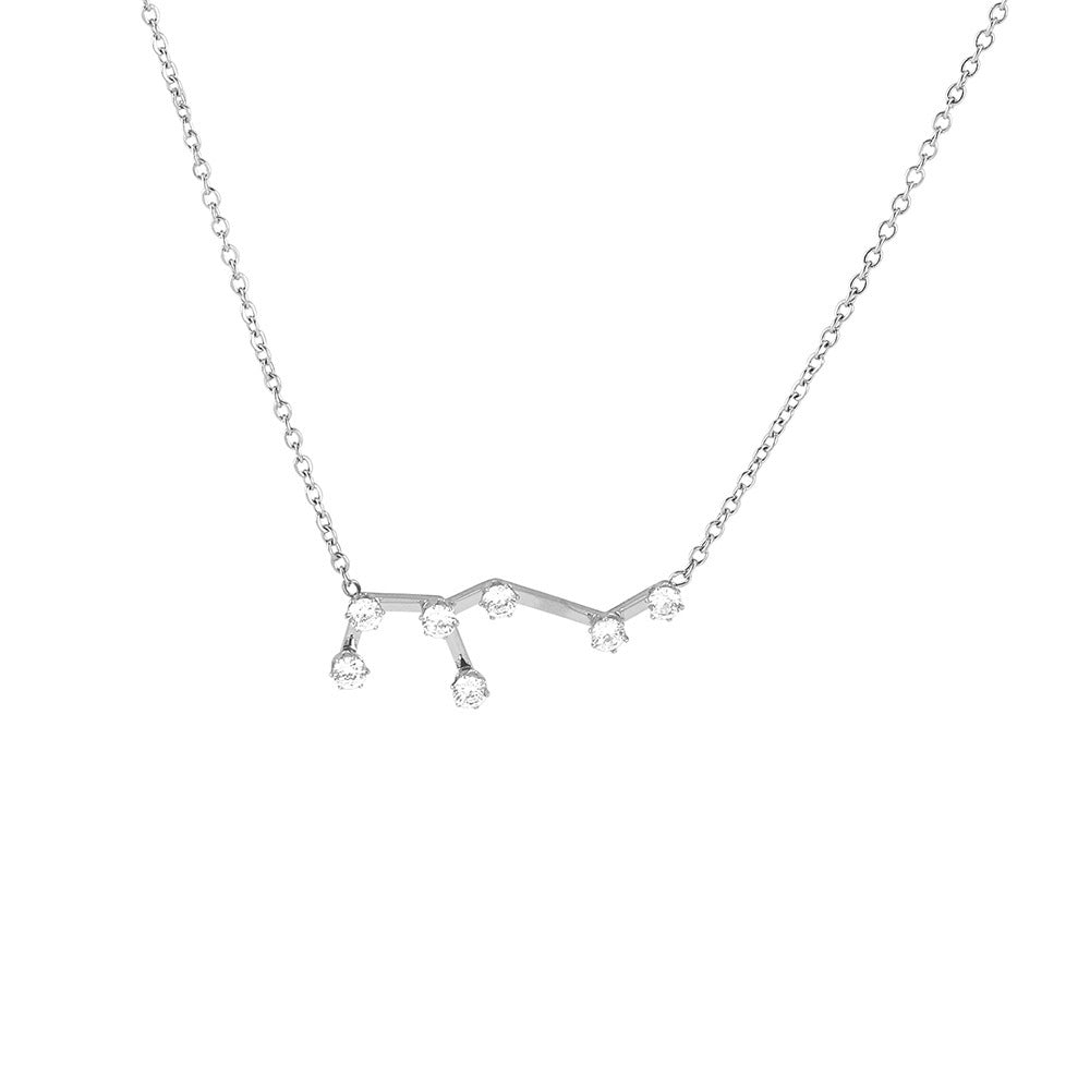 Diamond Guard Titanium Steel Female Clavicle Chain Twelve Constellations Necklace