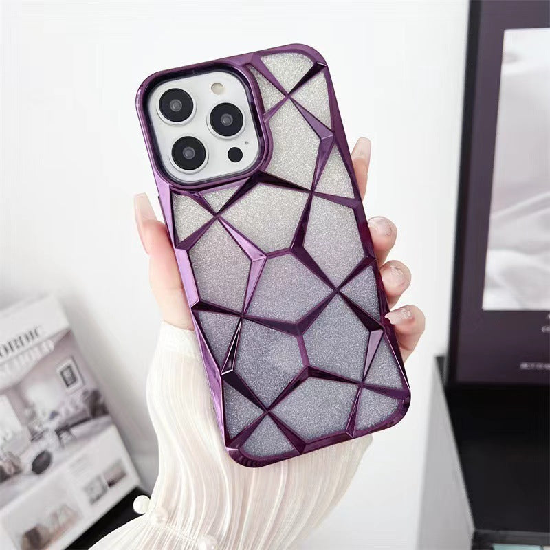 Gradient Electroplating Water Cube Phone Case