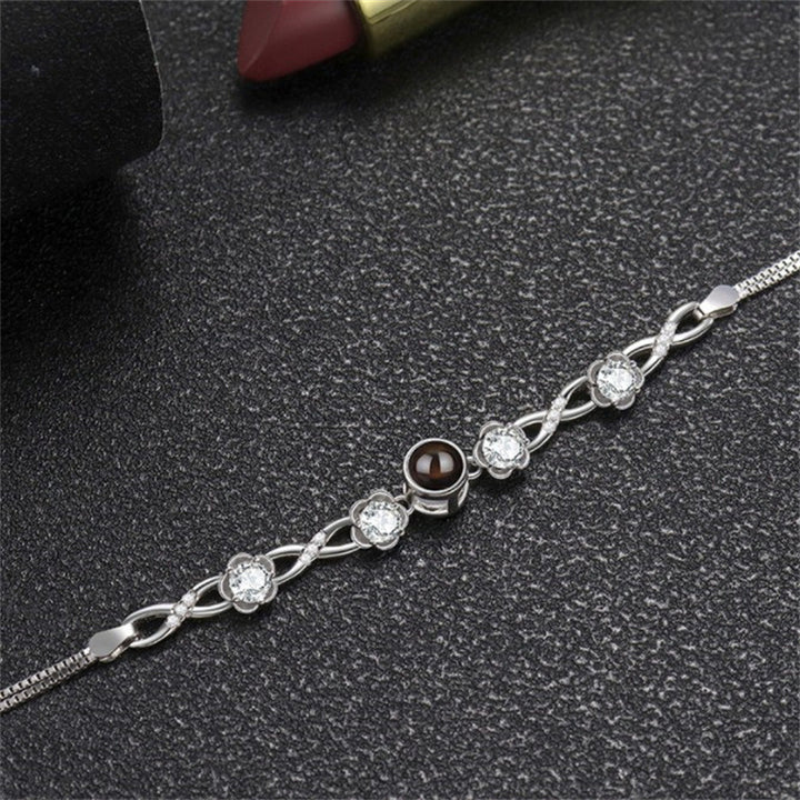 Fashion Sterling Silver Flowers Bracelet