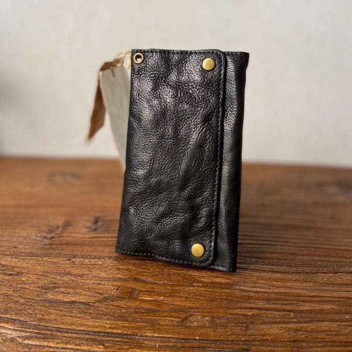 Skeleton-skin Trifold Wallet Vintage Large Capacity Cowhide Wallet