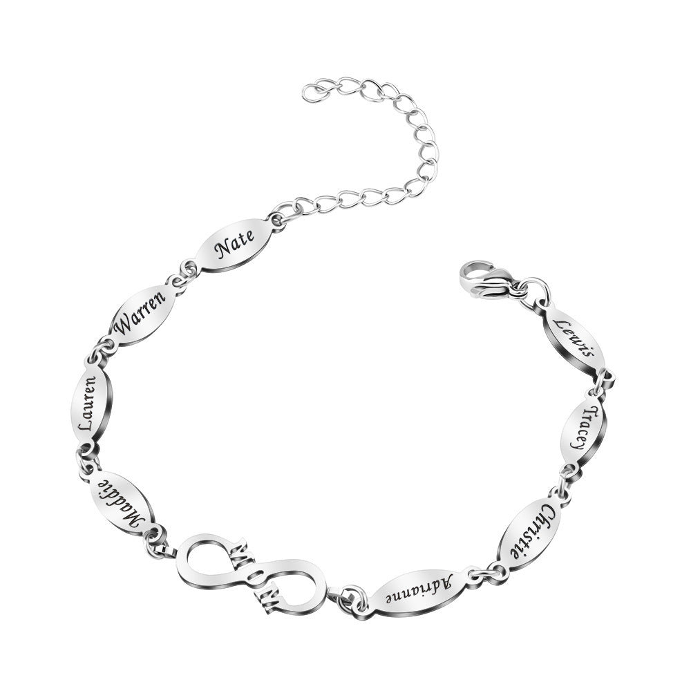 MOM Eternal Bracelet Women's Fashion All-match Lettering Bracelet Ornament