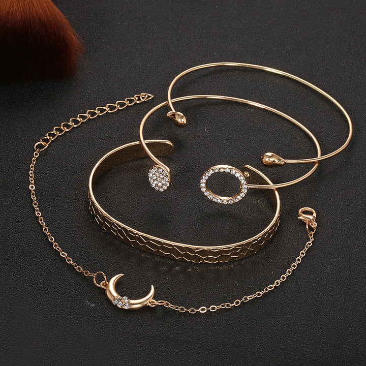 Water Drop Bracelet Crescent Set 4piece Bracelet Female