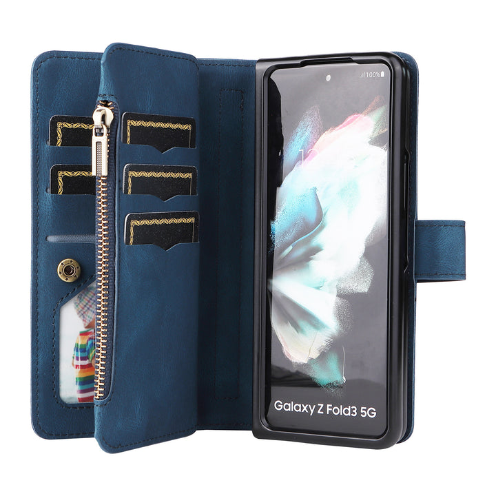 Z Fold 4 Mobile Phone Leather Case Multifunctional Zipper Wallet Case