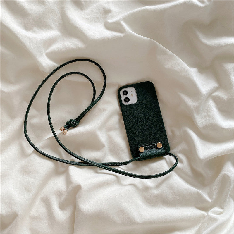 Simple Leather Lanyard Phone Case