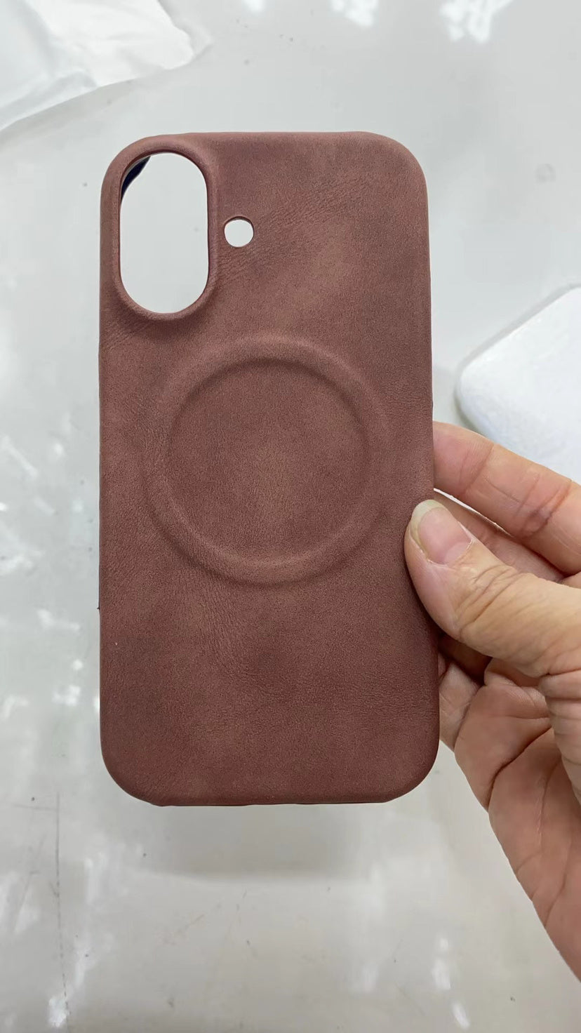 Skin-sensitive Sheepskin Magnetic Phone Case Drop-resistant Protective Cover