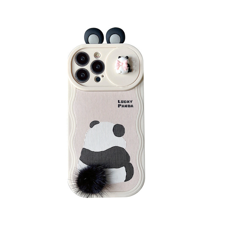 Furry Panda Phone Case Cute Protective Cover