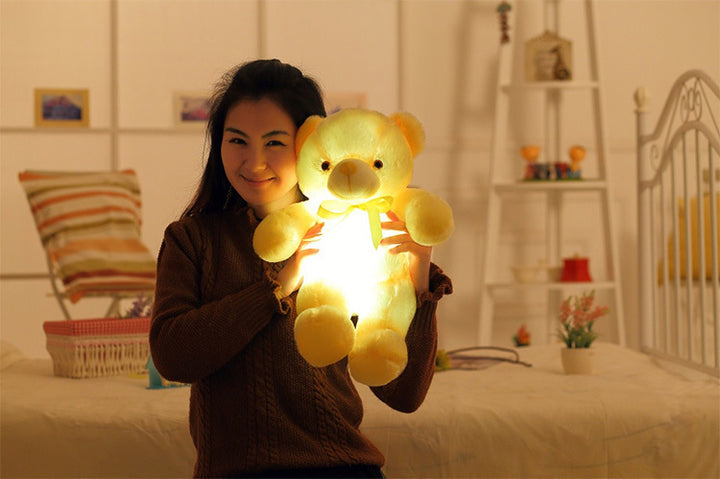 Creative Light Up Teddy Ursuleți umplute Plușă jucărie de pluș colorat de Crăciun strălucitor pentru copii pernă pentru copii