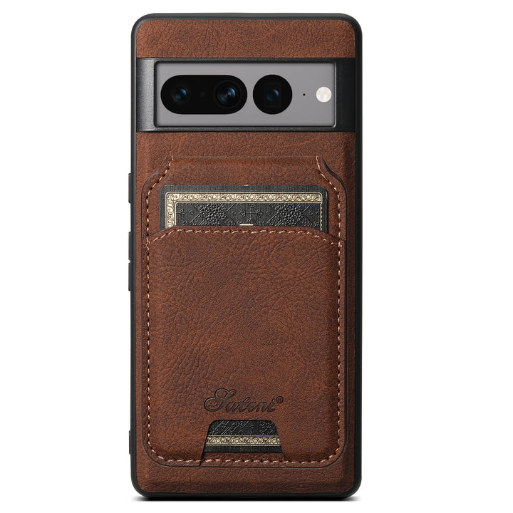 Card-inserting Leather Magnetic Phone Case