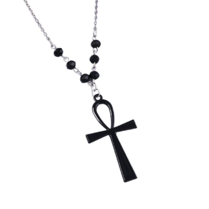 Women's Cross Beaded Necklace Clavicle Chain