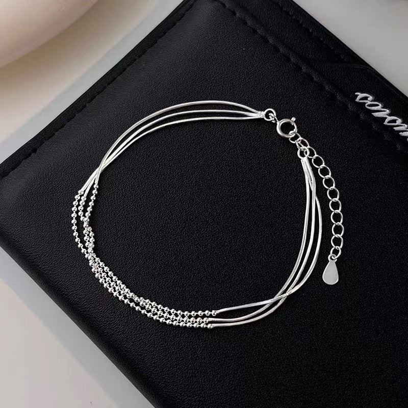 Silver-plated Multi-layer Ball Bracelet Minority Women