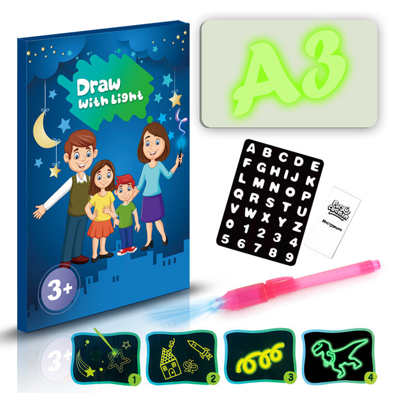 Educațional de desen jucărie Pad 3d Magic 8 Efecte ușoare Puzzle Board Sketchpad