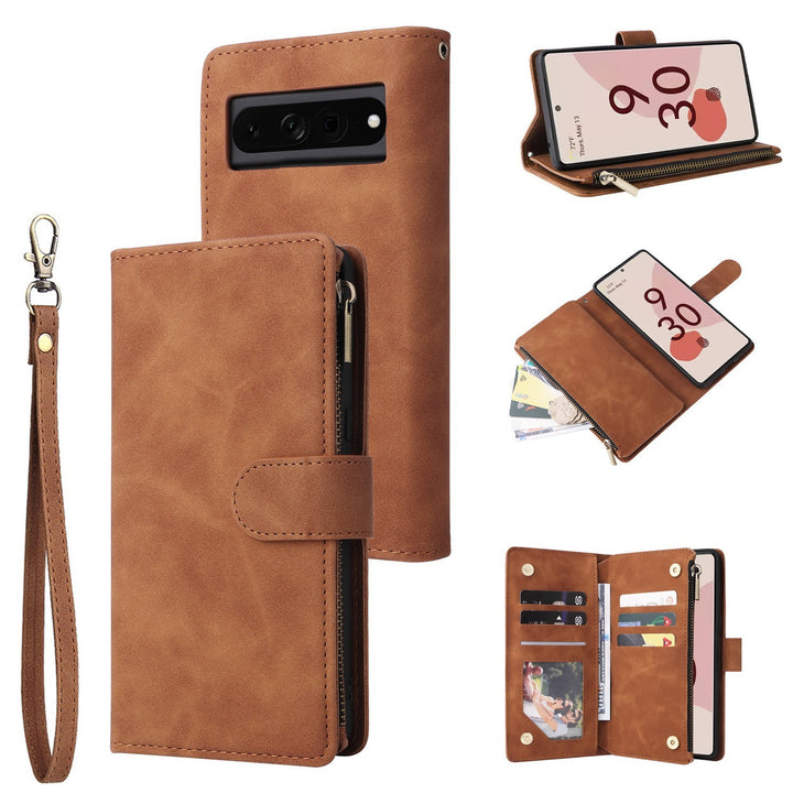 Zipper Card Flip Wallet Phone Case