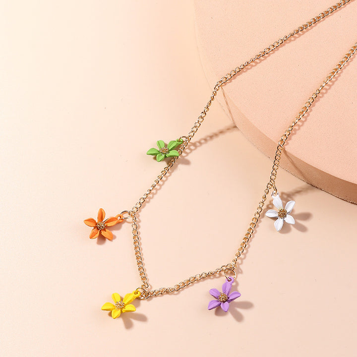 Women's Fashionable Fabric Handmade Flower Collarbone Chain