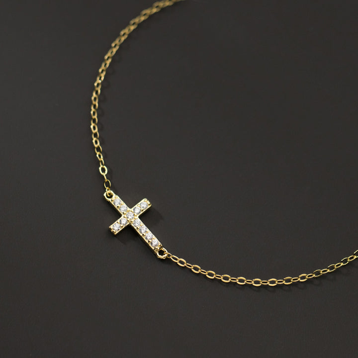 Cross Bracelet Women's Sterling Silver Fine Diamond Light Luxury Design Simple Niche